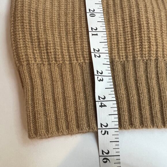 Silk Maison Sweater Cable Oversized Cashmere Wool Blend Small Turtleneck Camel - Picture 9 of 9